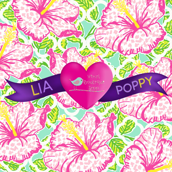 Hibiscus Lia Poppy Vinyl Sheet LPY-77 - Vinyl Boutique Shop