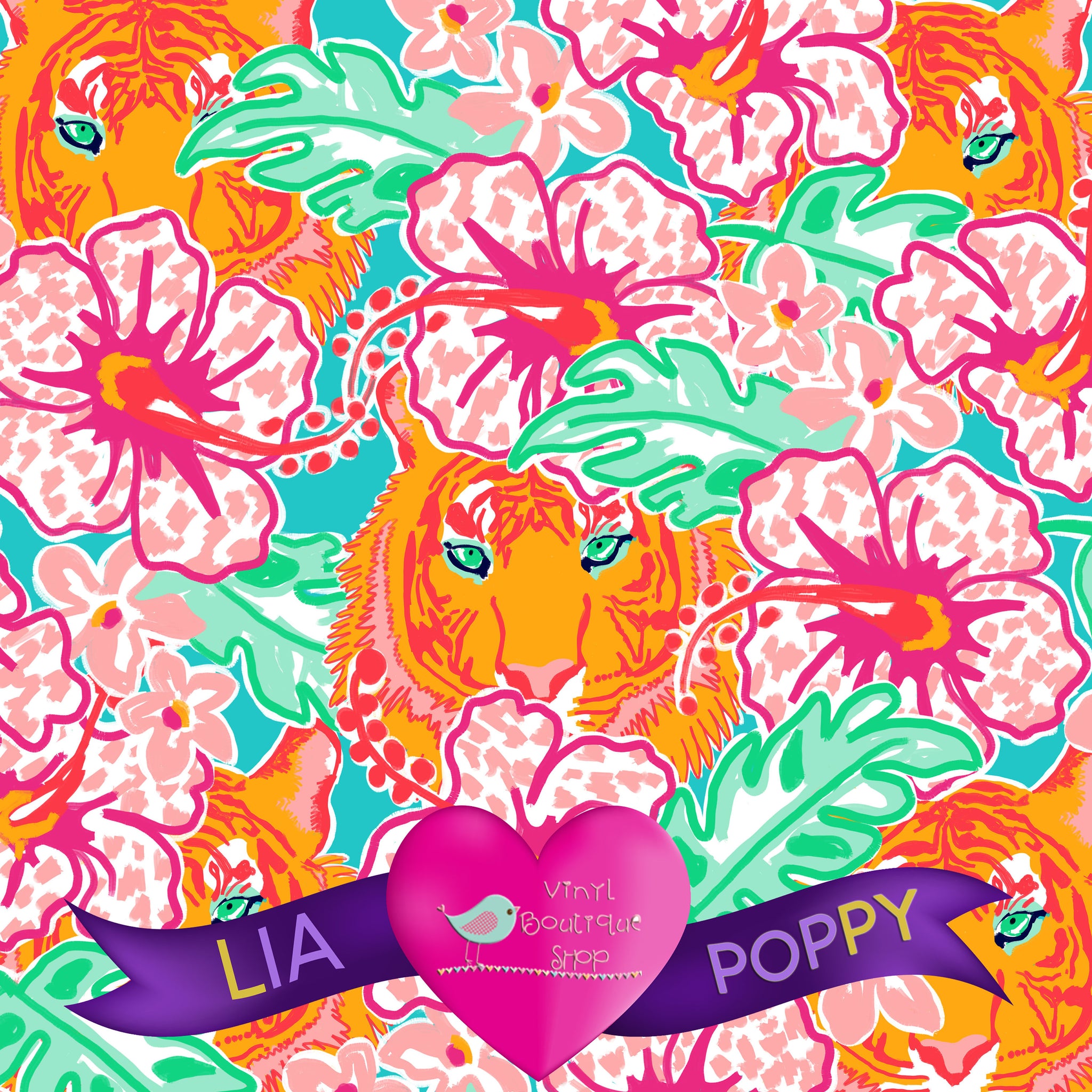 Tiger Lia Poppy Vinyl Sheet LPY-96 - Vinyl Boutique Shop
