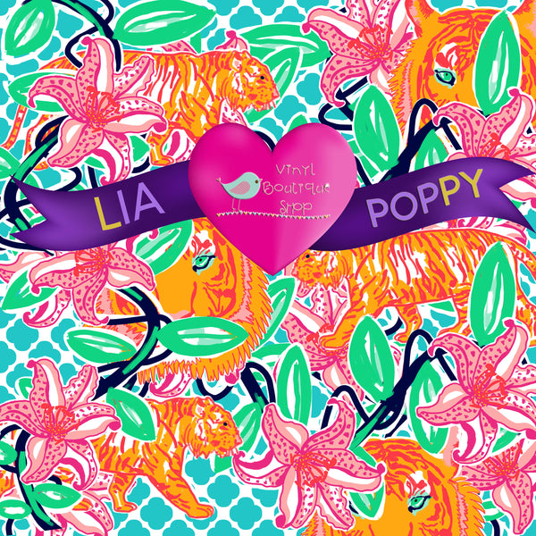 Tiger Lia Poppy Vinyl Sheet LPY-97 - Vinyl Boutique Shop