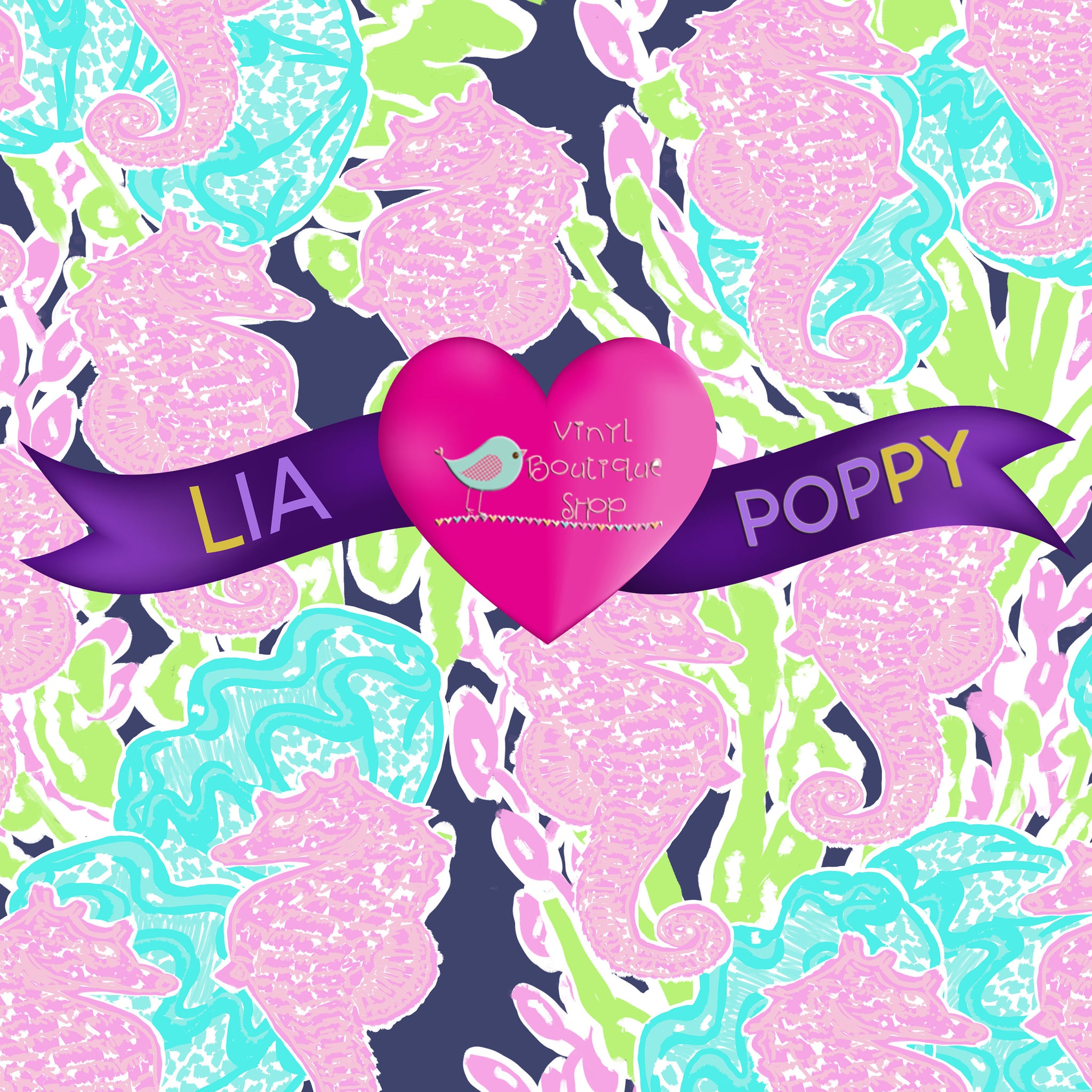 Sea Horse Lia Poppy Vinyl Sheet LPY-101 - Vinyl Boutique Shop