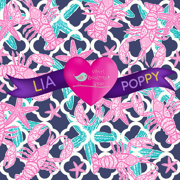 Lobster Lia Poppy Vinyl Sheet LPY-107 - Vinyl Boutique Shop