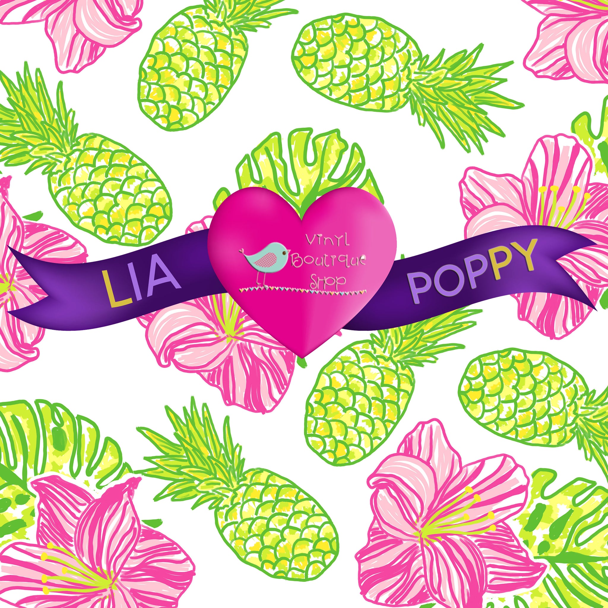 Flower Lia Poppy Vinyl Sheet LPY-128 - Vinyl Boutique Shop