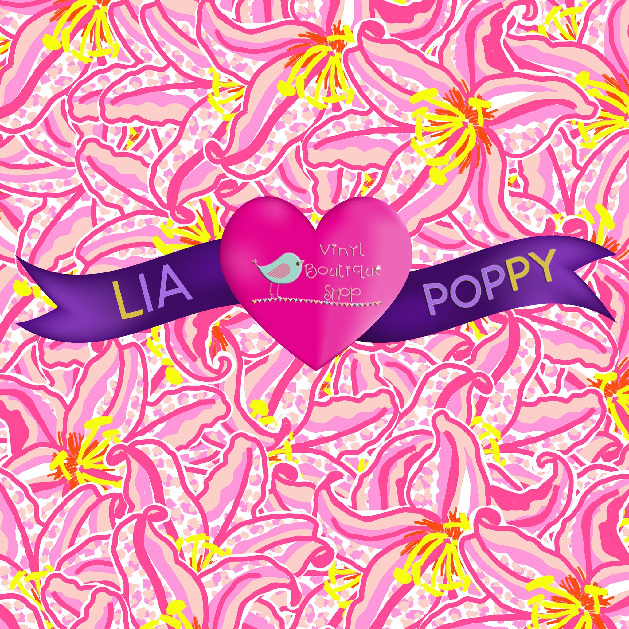 Flower Lia Poppy Vinyl Sheet LPY-139 - Vinyl Boutique Shop
