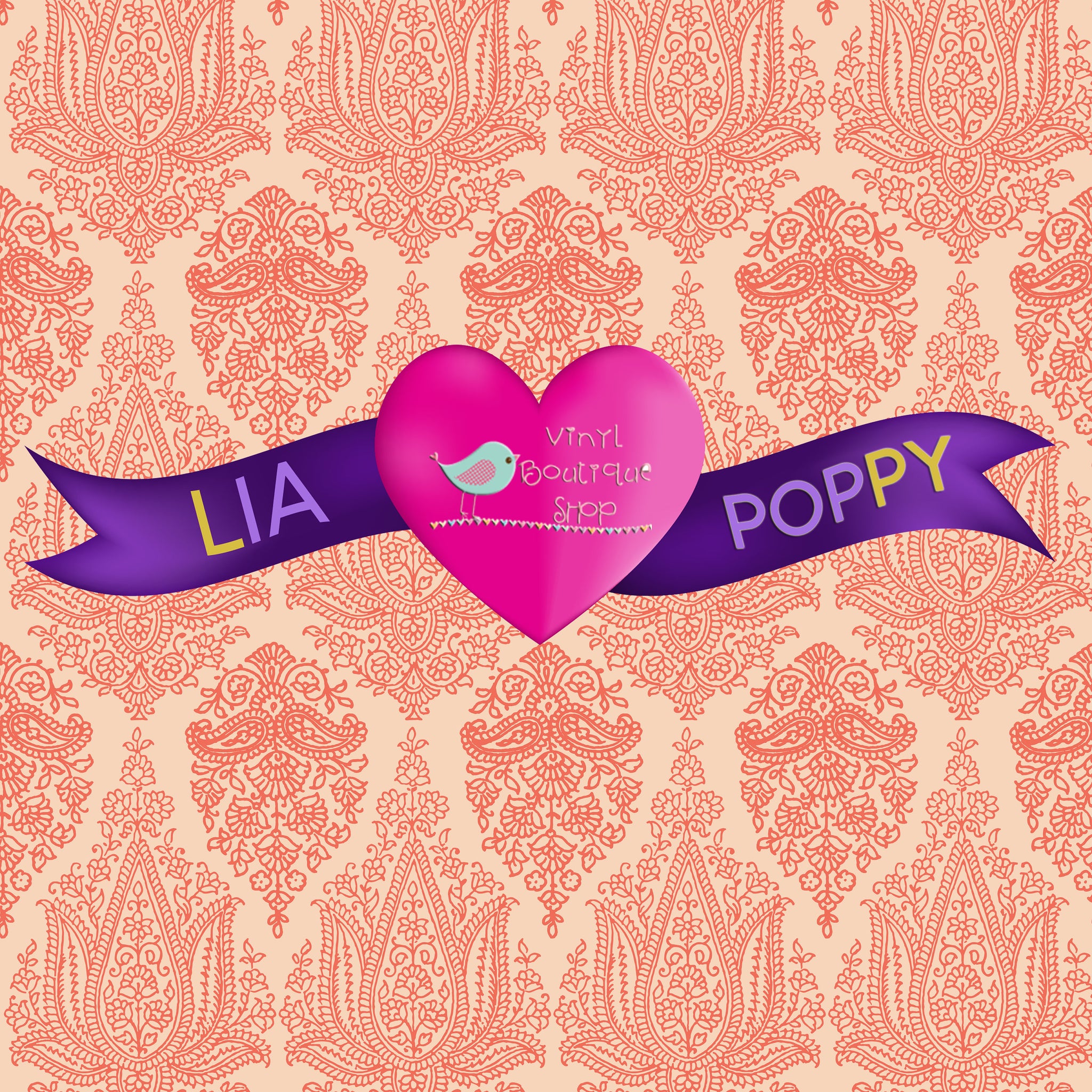 Pattern Lia Poppy Vinyl Sheet LPY-151 - Vinyl Boutique Shop