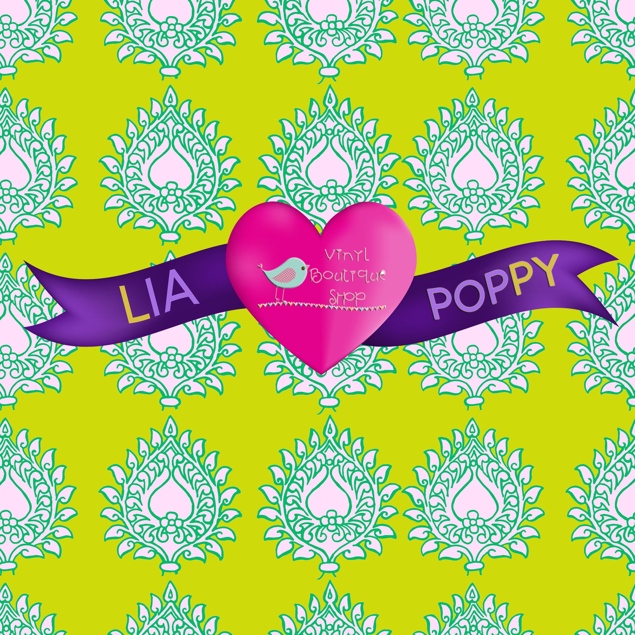 Pattern Lia Poppy Vinyl Sheet LPY-156 - Vinyl Boutique Shop