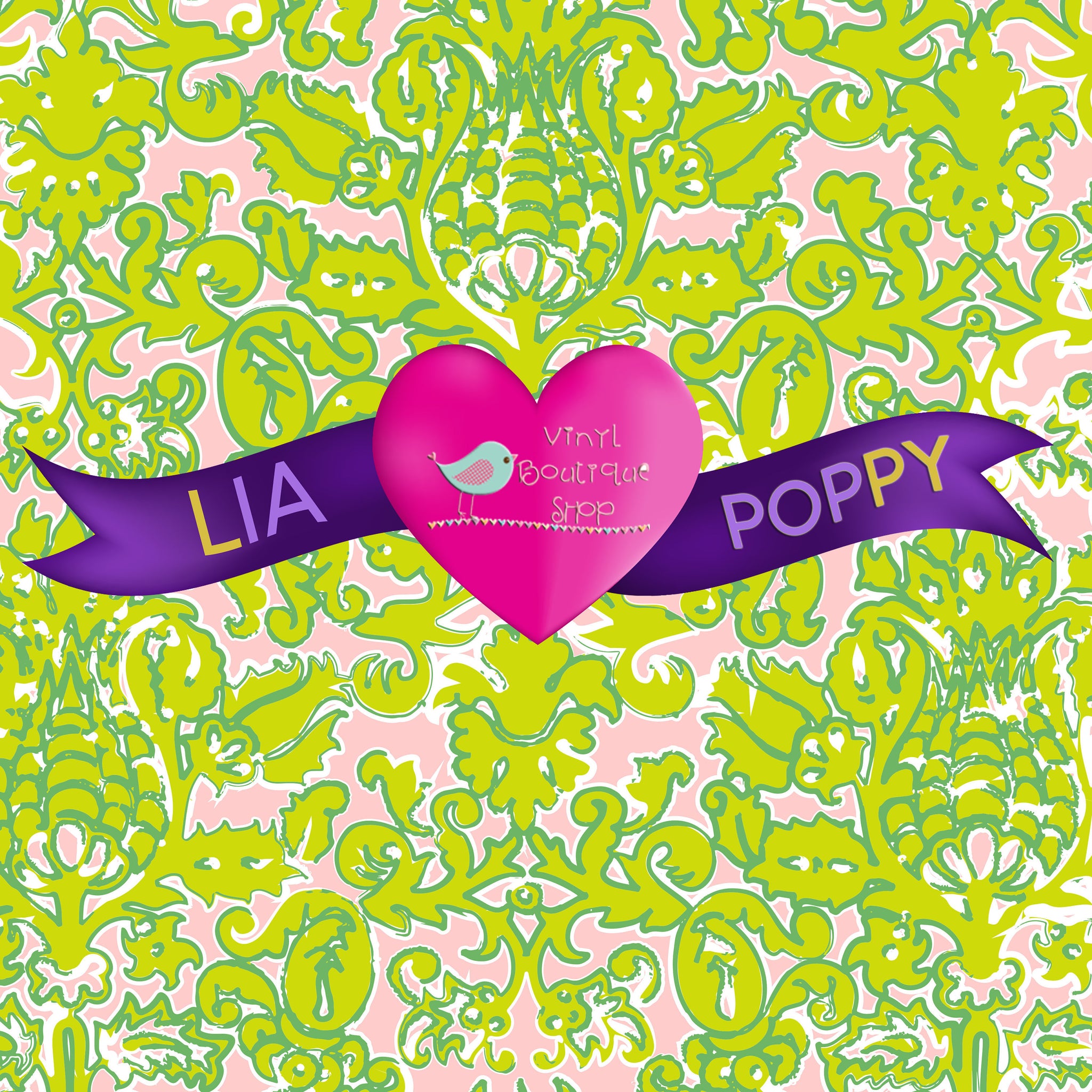 Pattern Lia Poppy Vinyl Sheet LPY-160 - Vinyl Boutique Shop