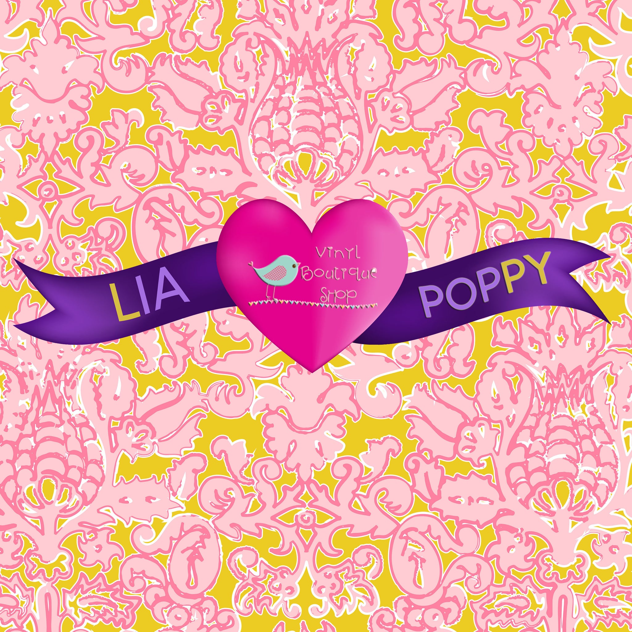 Pattern Lia Poppy Vinyl Sheet LPY-161 - Vinyl Boutique Shop