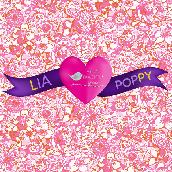 Flower Lia Poppy Vinyl Sheet LPY-166 - Vinyl Boutique Shop