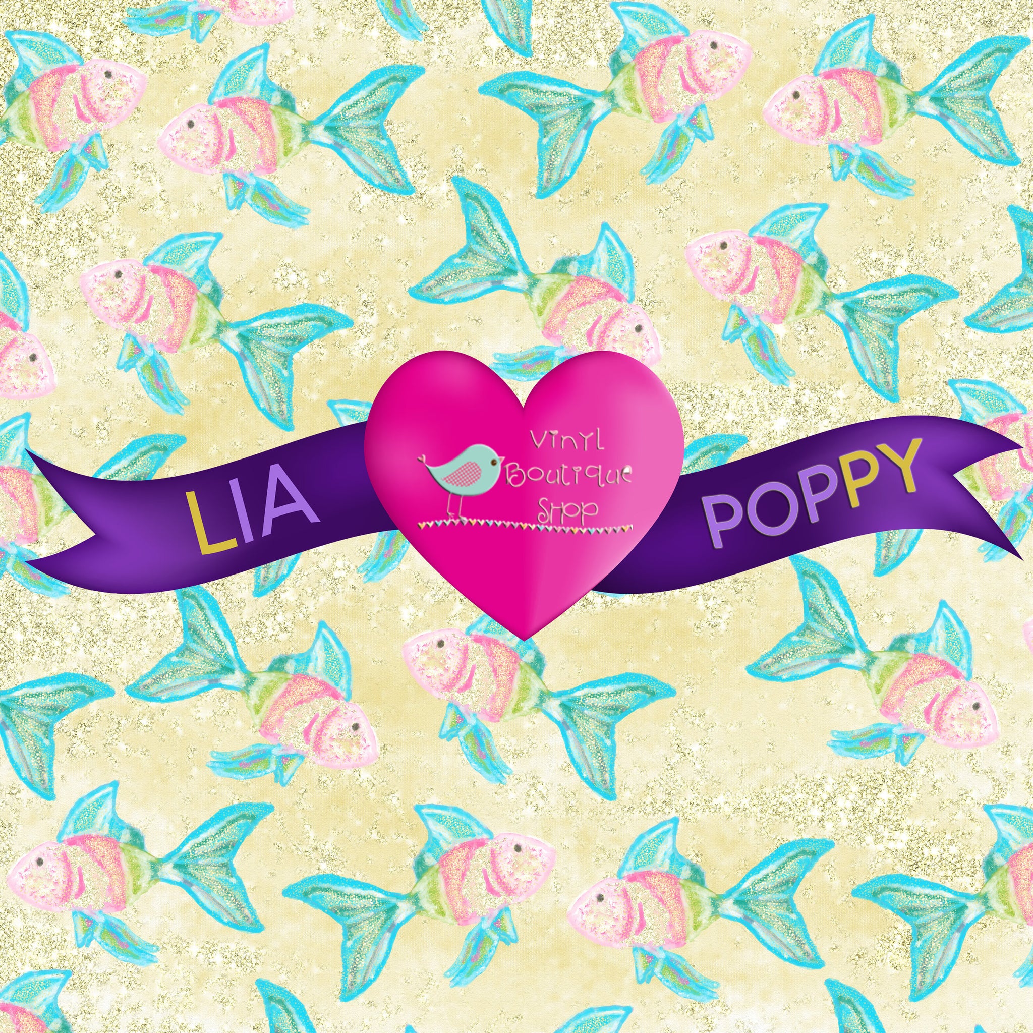 Cute Fish Lia Poppy Vinyl Sheet LPY-14 - Vinyl Boutique Shop