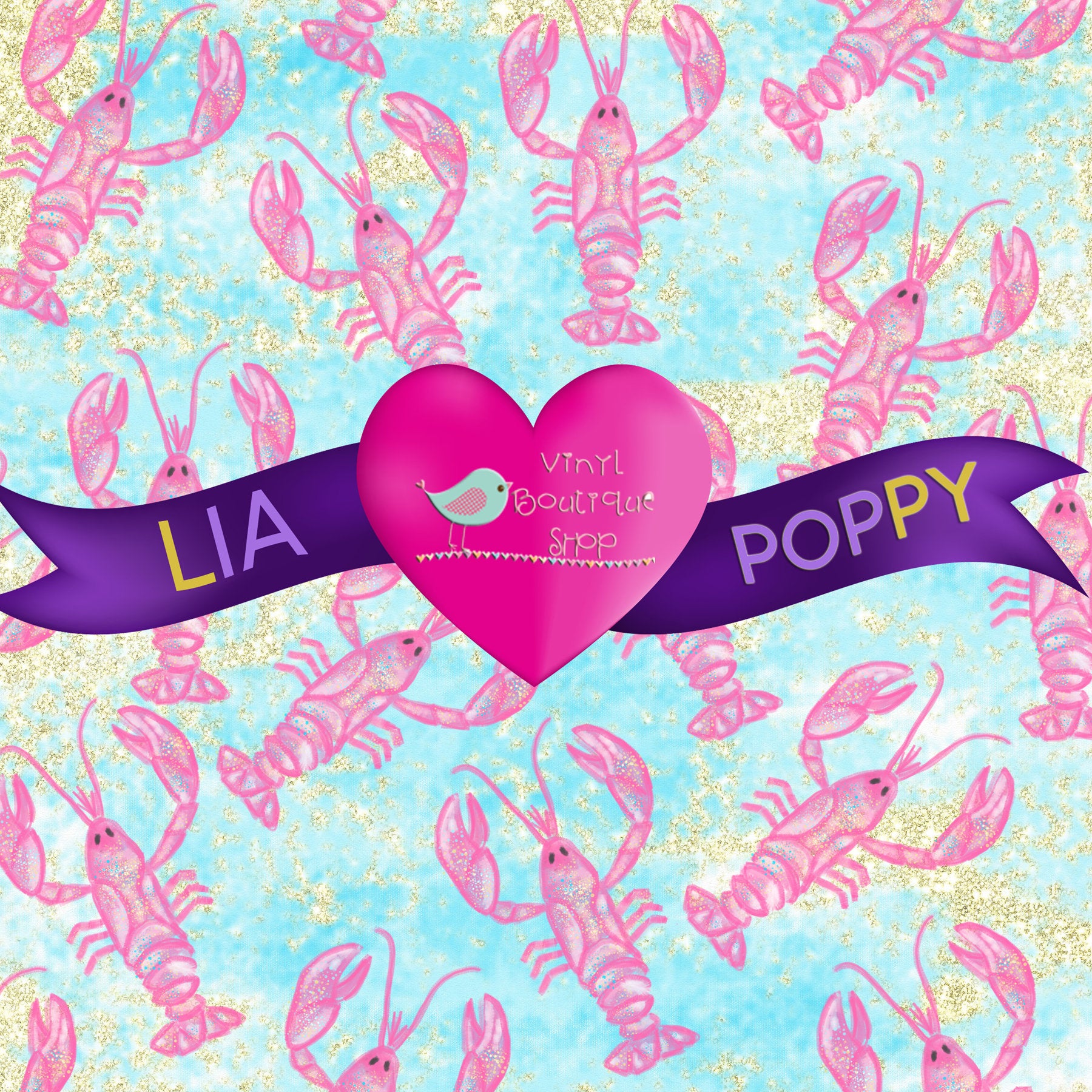 Cute Lobster Lia Poppy Vinyl Sheet LPY-16 - Vinyl Boutique Shop
