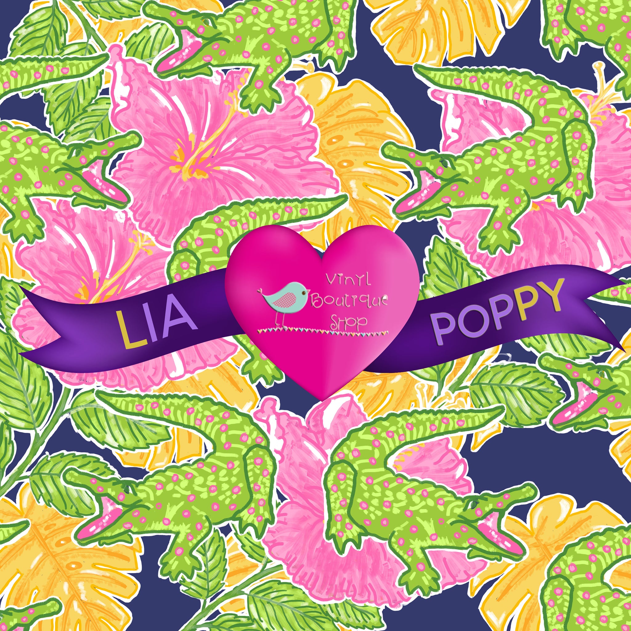 Crocodile Love Lia Poppy Vinyl Sheet LPY-25 - Vinyl Boutique Shop