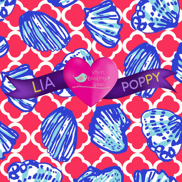 Shell Pattern Lia Poppy Vinyl Sheet LPY-28 - Vinyl Boutique Shop