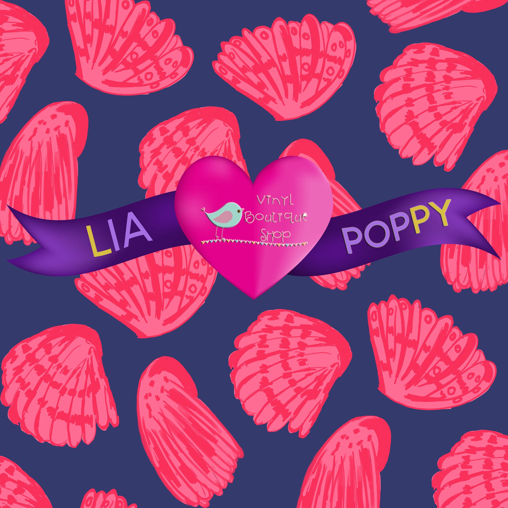 Shell Lia Poppy Vinyl Sheet LPY-48 - Vinyl Boutique Shop