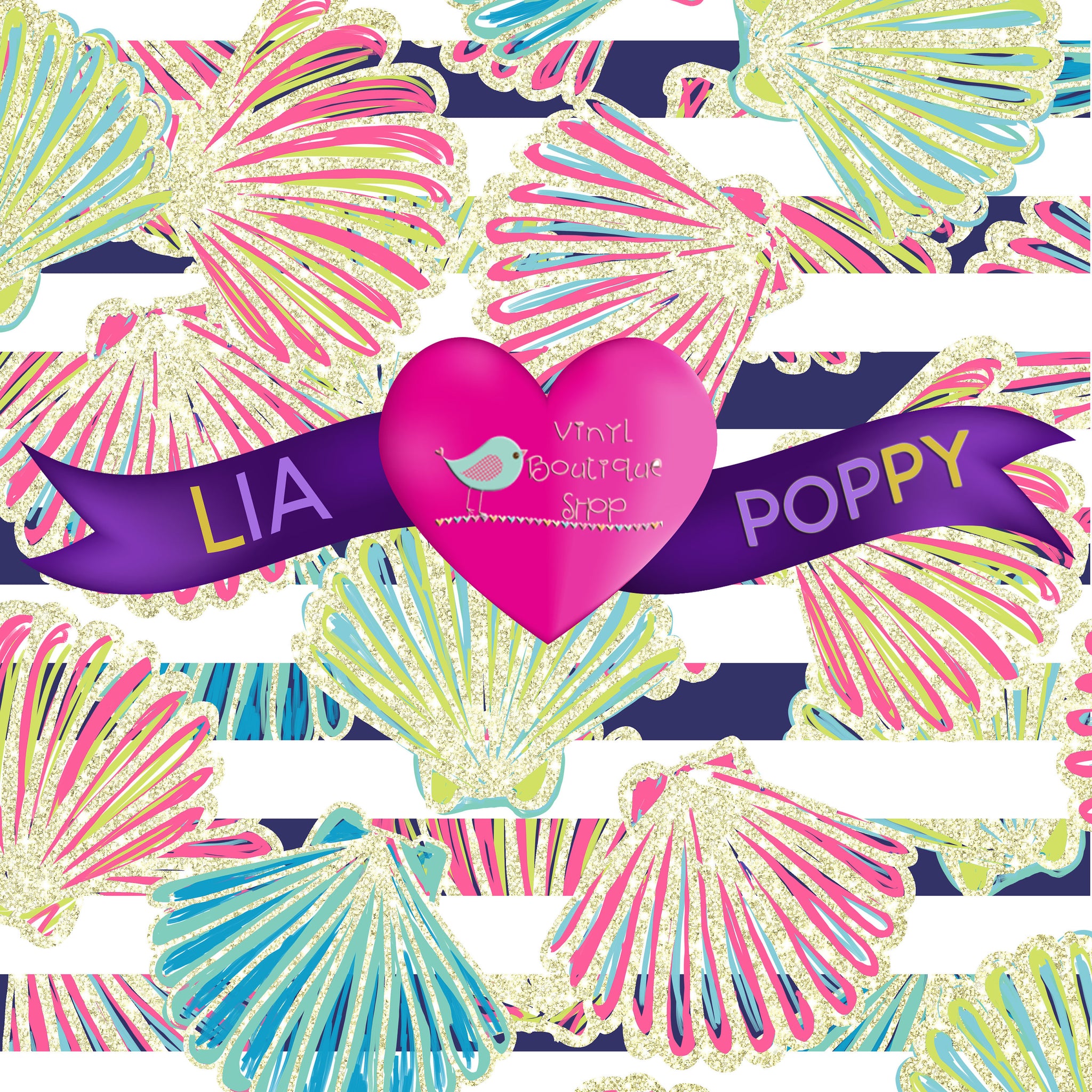 Shell Lia Poppy Vinyl Sheet LPY-60 - Vinyl Boutique Shop