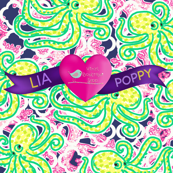 Octopus Lia Poppy Vinyl Sheet LPY-66 - Vinyl Boutique Shop