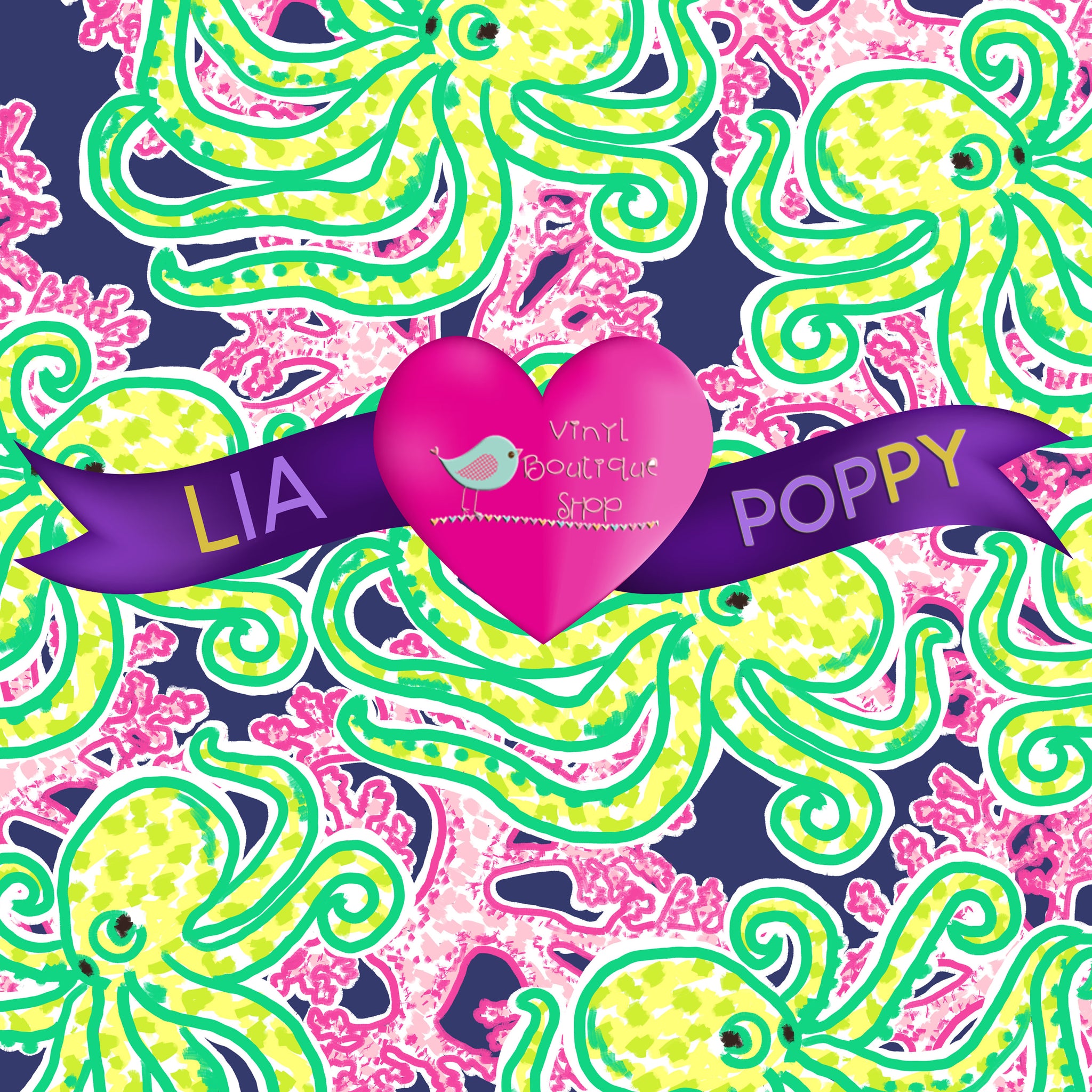 Octopus Lia Poppy Vinyl Sheet LPY-67 - Vinyl Boutique Shop