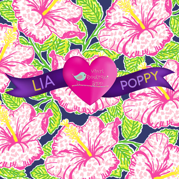 Hibiscus Lia Poppy Vinyl Sheet LPY-75 - Vinyl Boutique Shop