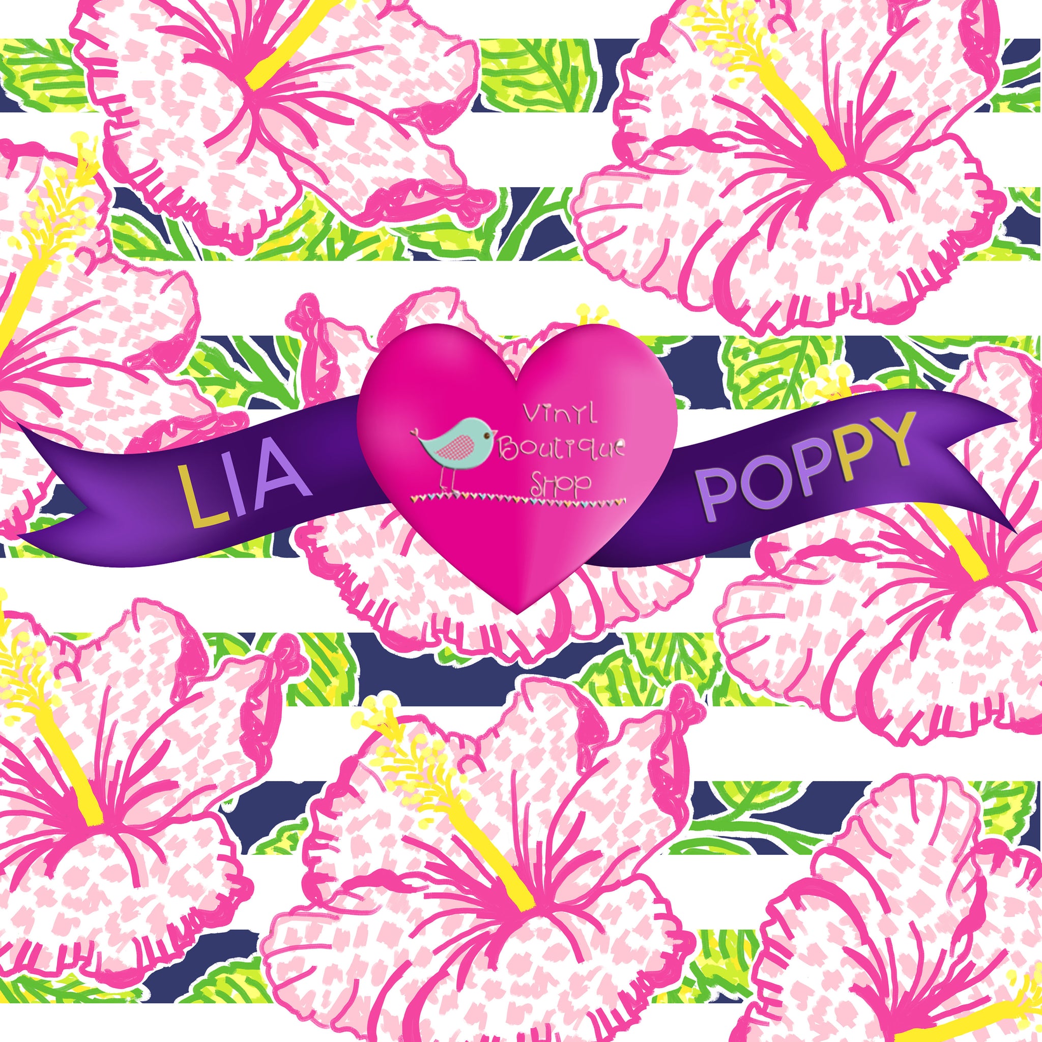 Hibiscus Lia Poppy Vinyl Sheet LPY-78 - Vinyl Boutique Shop