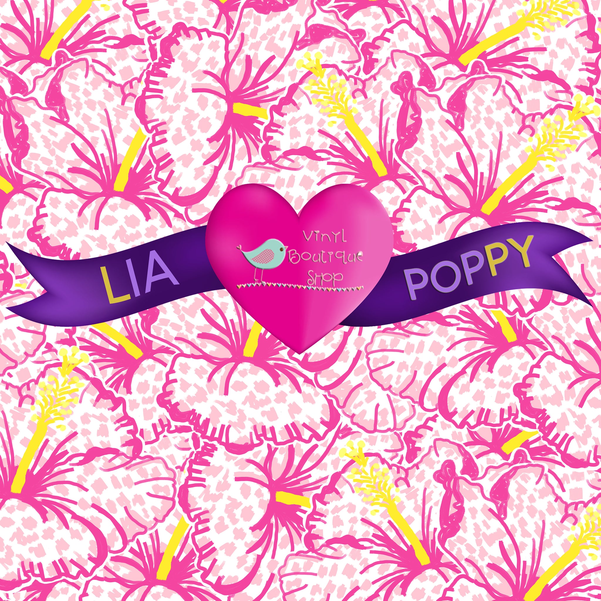 Hibiscus Lia Poppy Vinyl Sheet LPY-79 - Vinyl Boutique Shop