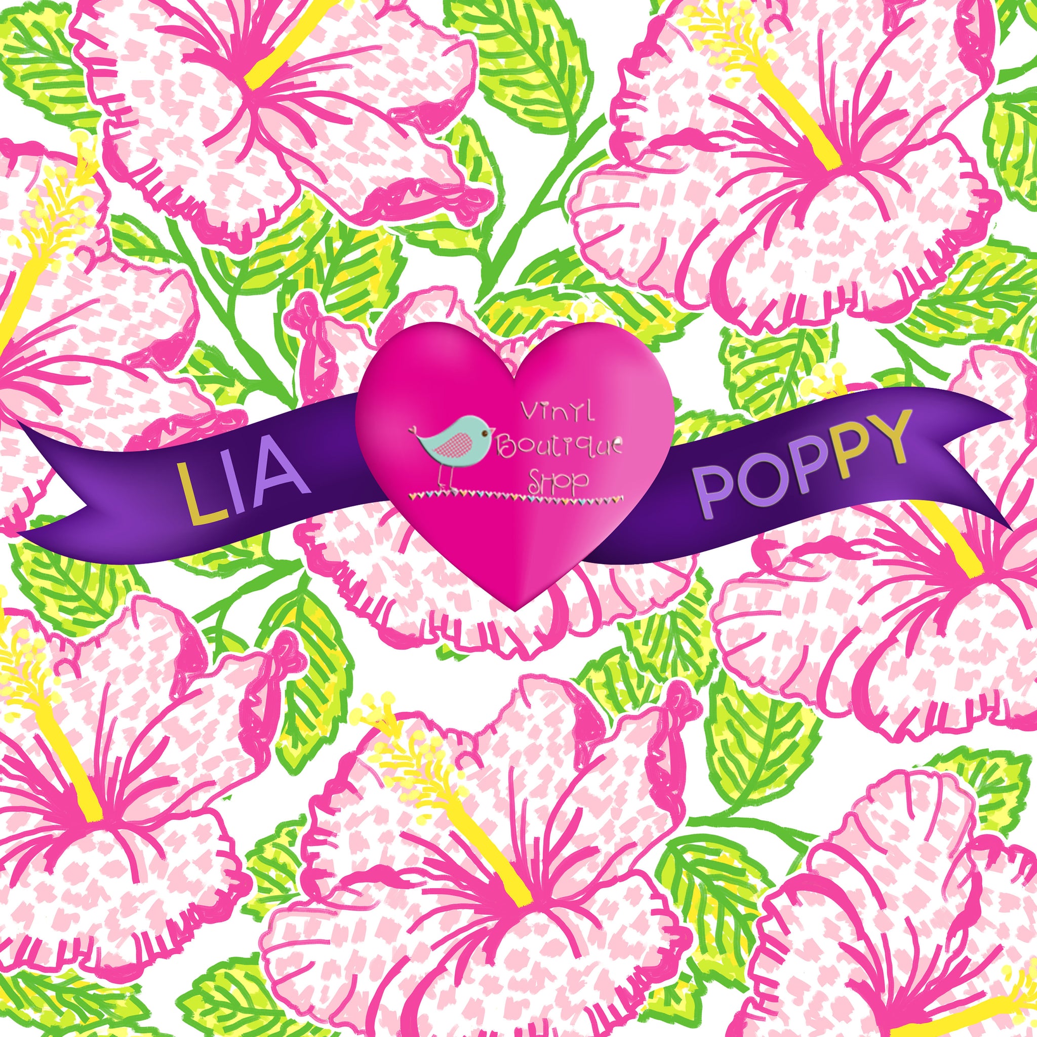 Hibiscus Lia Poppy Vinyl Sheet LPY-80 - Vinyl Boutique Shop