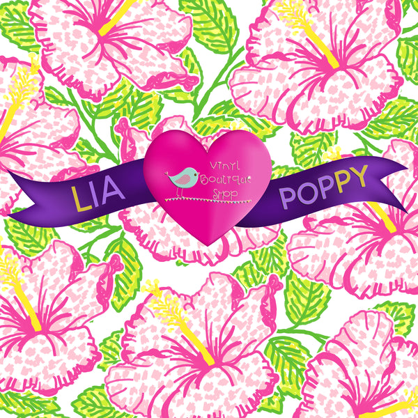 Hibiscus Lia Poppy Vinyl Sheet LPY-80 - Vinyl Boutique Shop