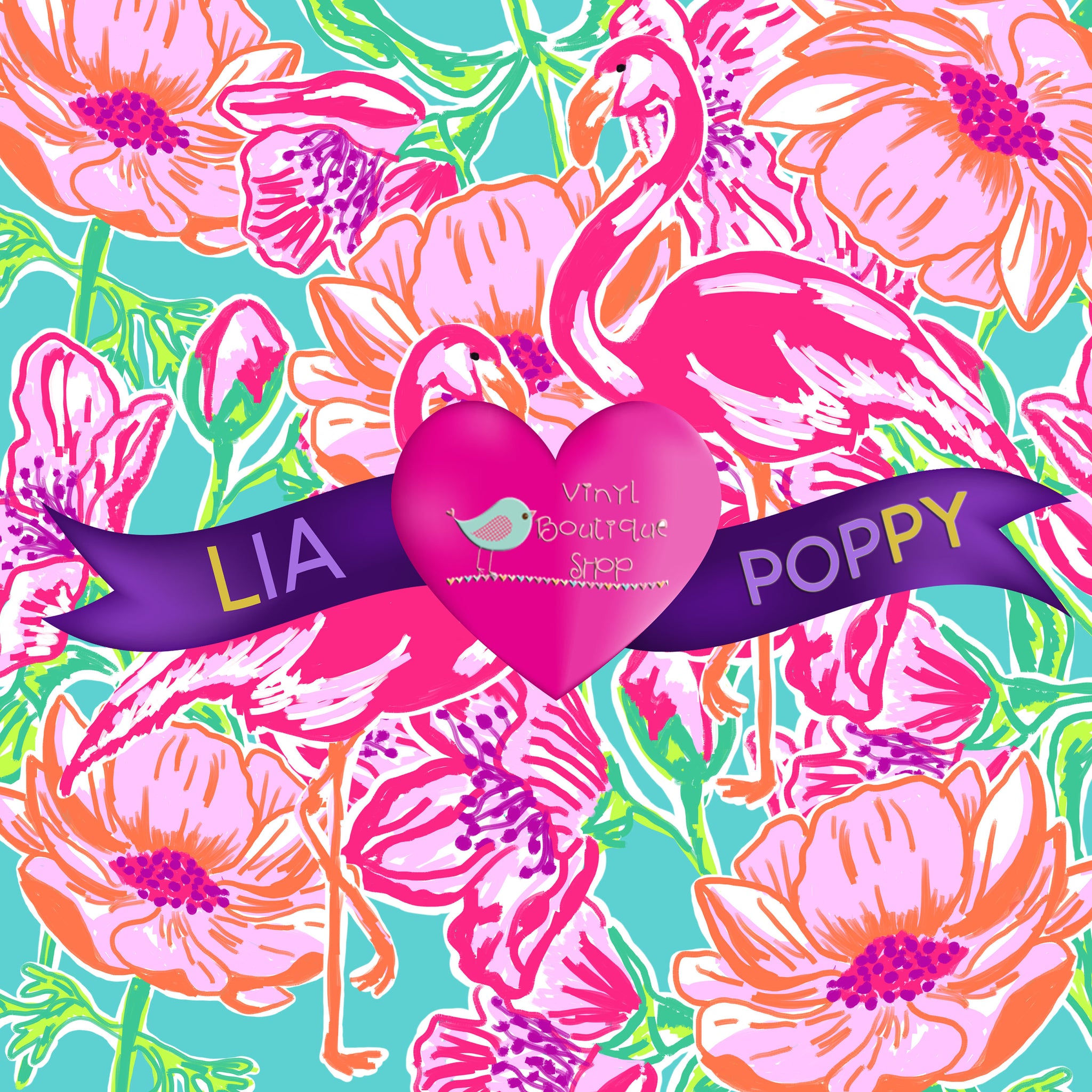 Flower Lia Poppy Vinyl Sheet LPY-88 - Vinyl Boutique Shop