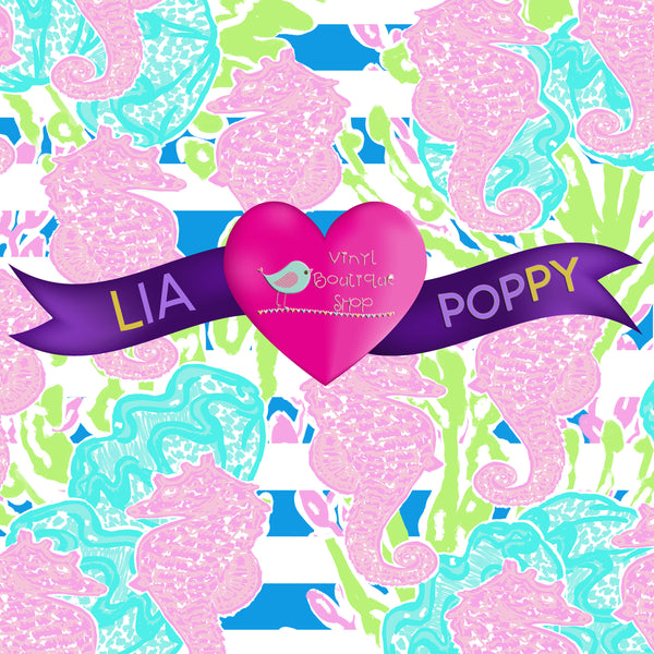 Sea Horse Lia Poppy Vinyl Sheet LPY-99 - Vinyl Boutique Shop