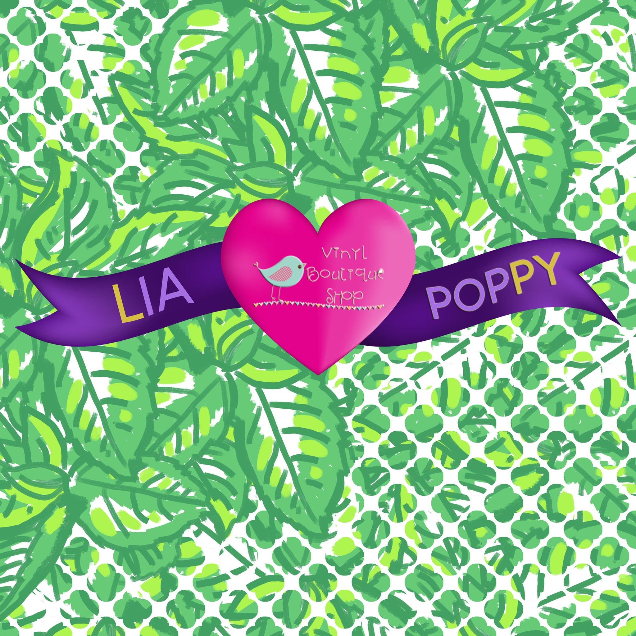 Leaves Lia Poppy Vinyl Sheet LPY-116 - Vinyl Boutique Shop