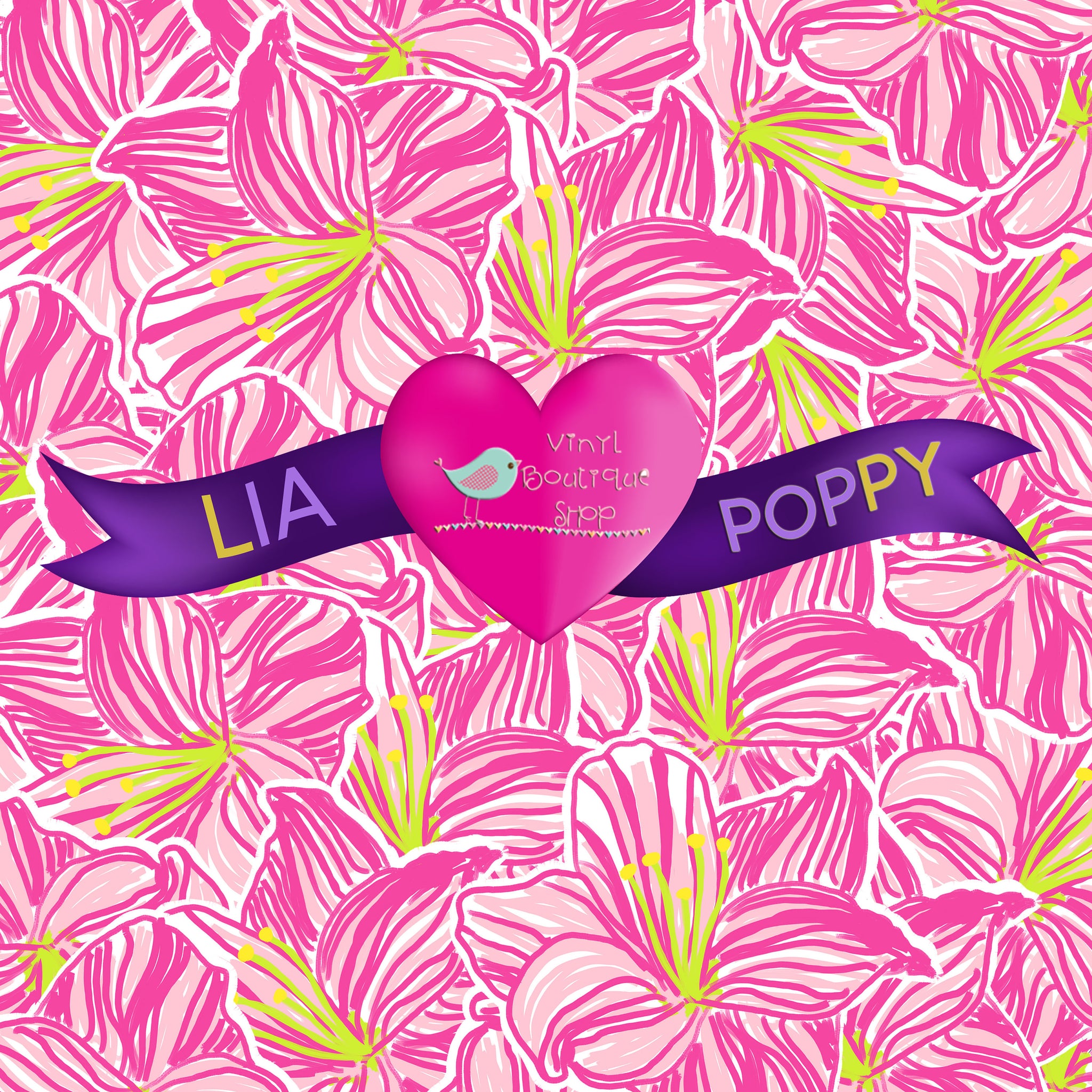 Flower Lia Poppy Vinyl Sheet LPY-130 - Vinyl Boutique Shop