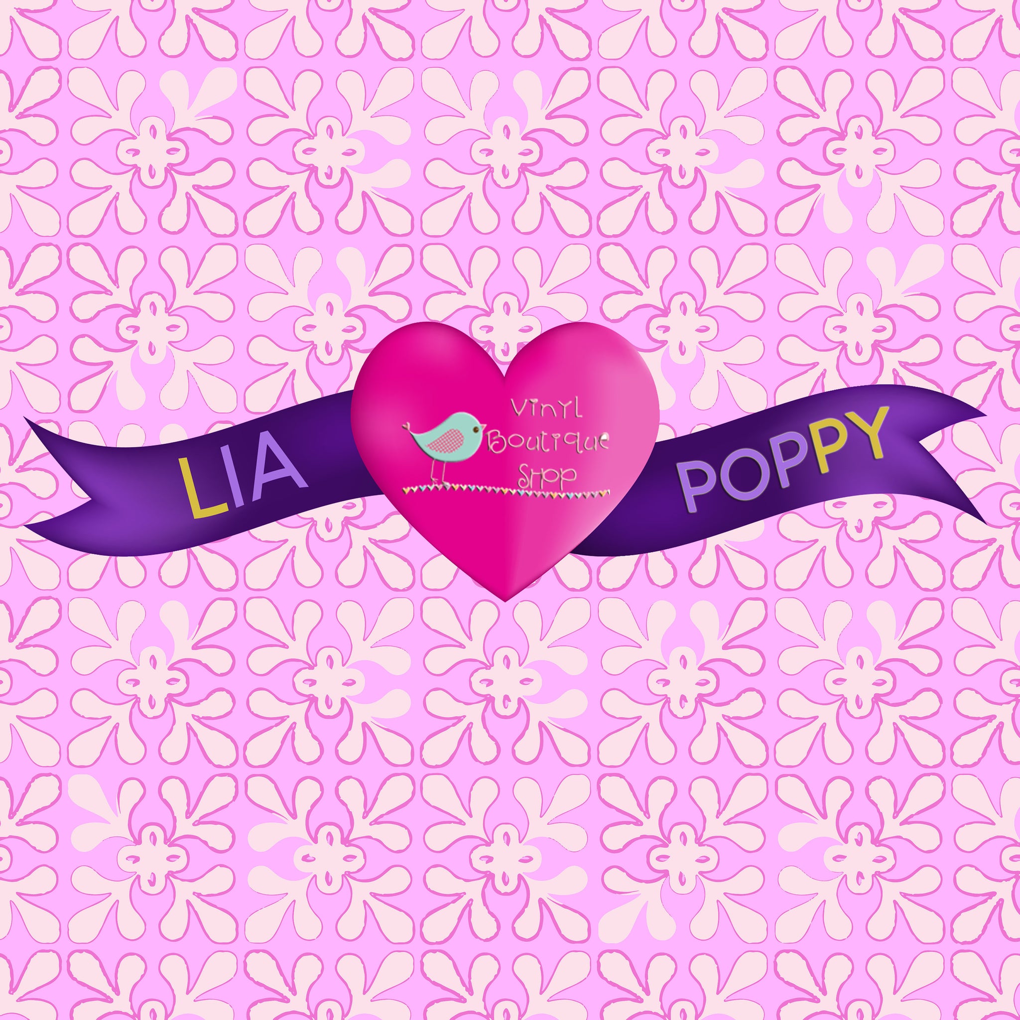 Pattern Lia Poppy Vinyl Sheet LPY-158 - Vinyl Boutique Shop