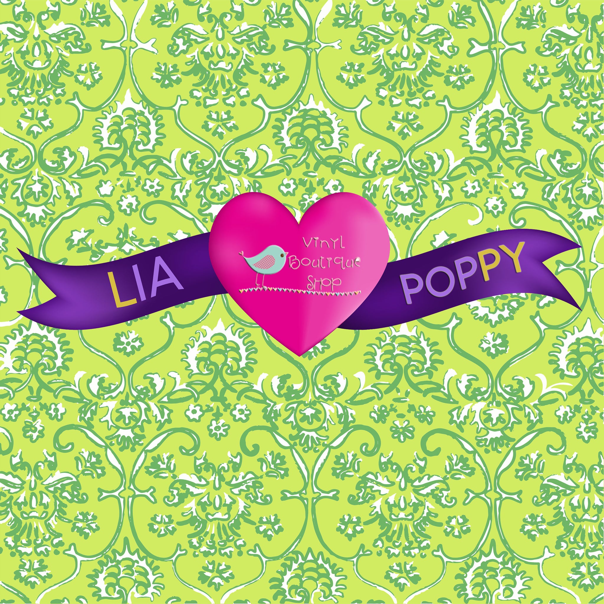 Pattern Lia Poppy Vinyl Sheet LPY-159 - Vinyl Boutique Shop