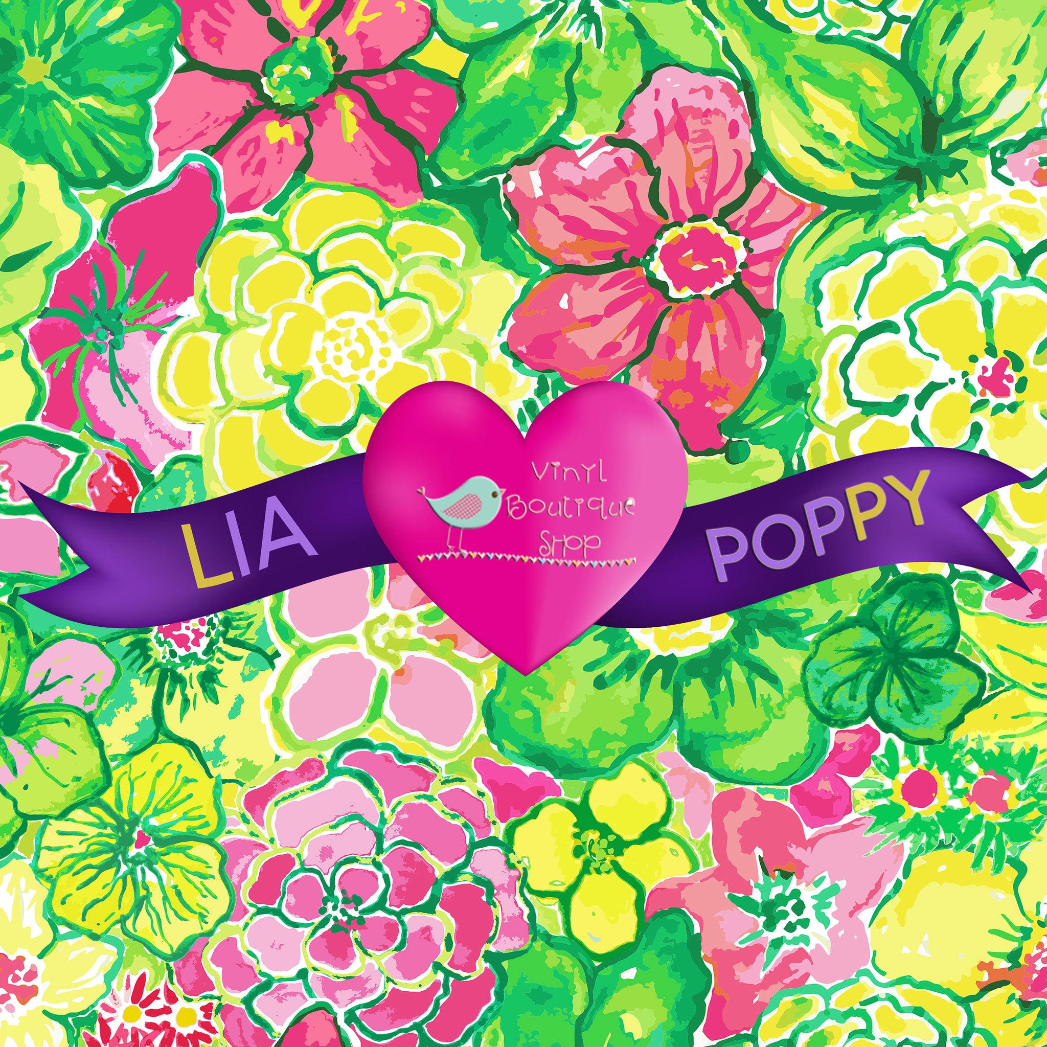 Flower Lia Poppy Vinyl Sheet LPY-164 - Vinyl Boutique Shop