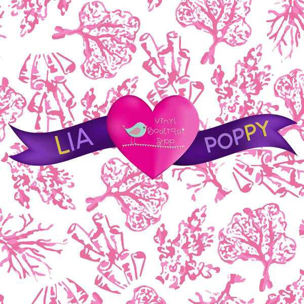 Leaves Lia Poppy Vinyl Sheet LPY-165 - Vinyl Boutique Shop