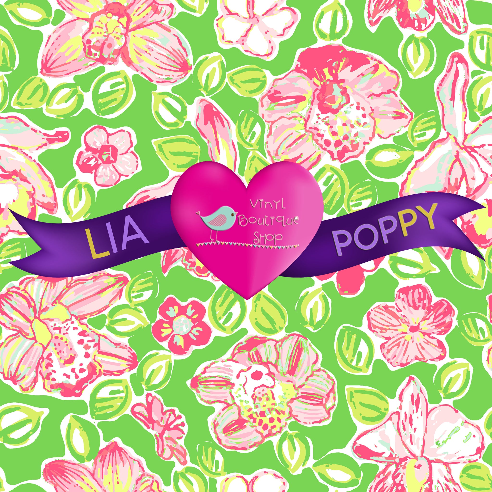 Flower Lia Poppy Vinyl Sheet LPY-168 - Vinyl Boutique Shop