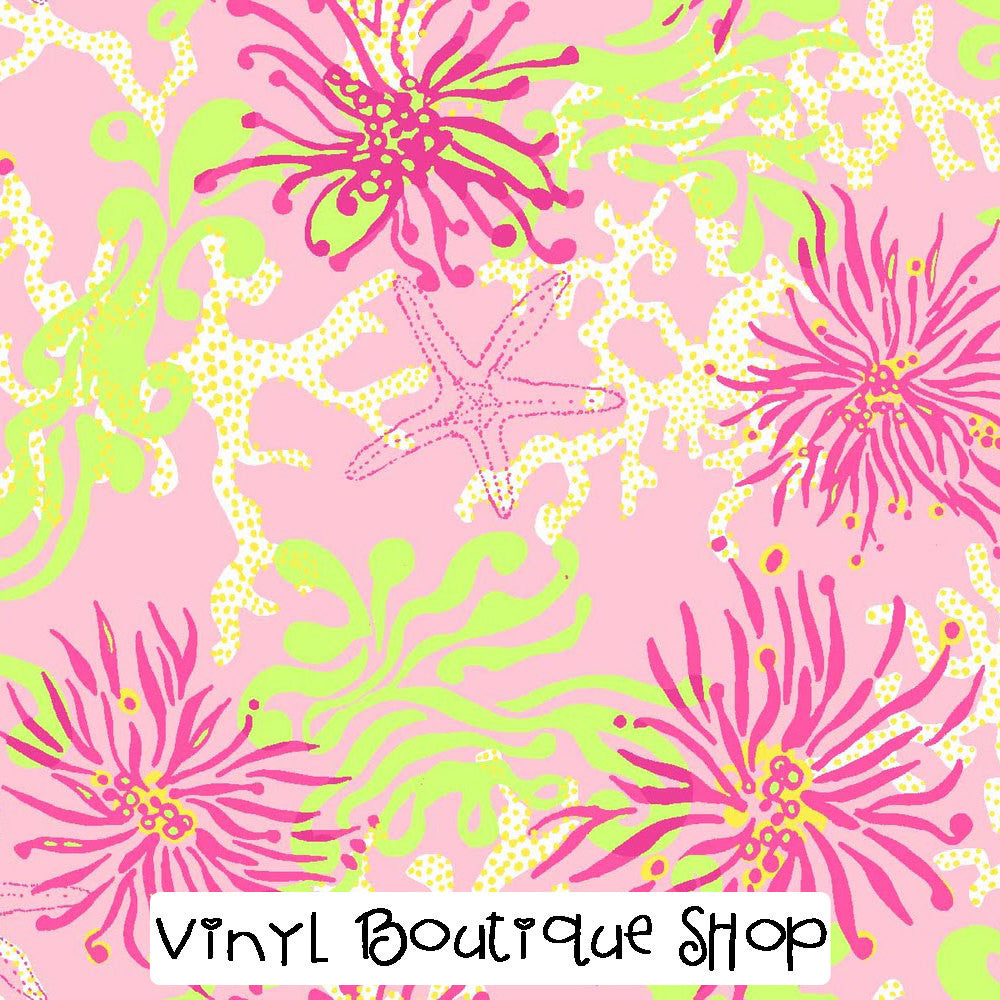 Dirty Shirley Pink Lilly Inspired Printed Patterned Craft Vinyl - Vinyl Boutique Shop