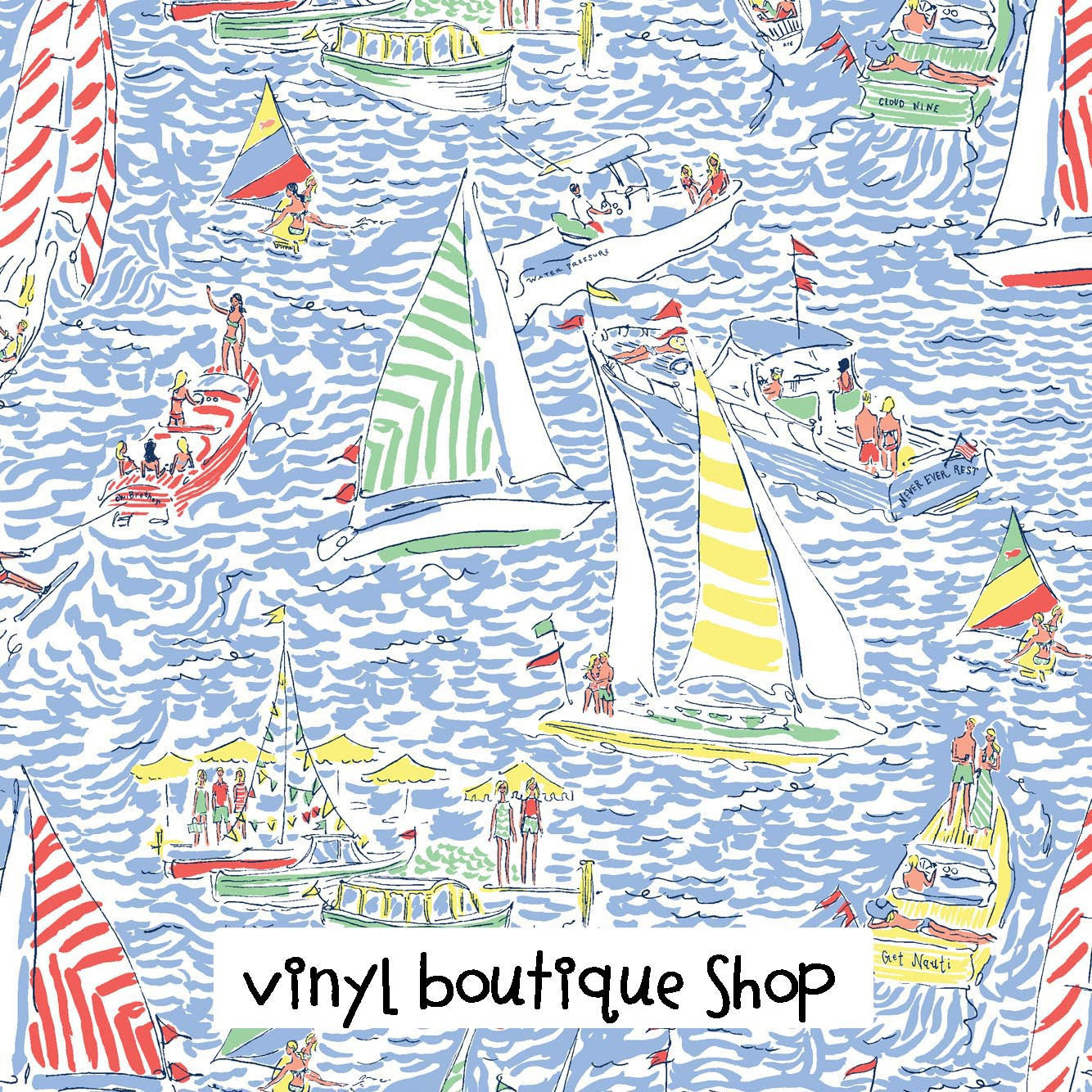 Get Nautical Lilly Inspired Printed Patterned Craft Vinyl - Vinyl Boutique Shop