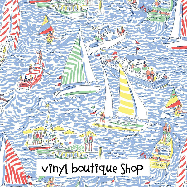Get Nautical Lilly Inspired Printed Patterned Craft Vinyl - Vinyl Boutique Shop