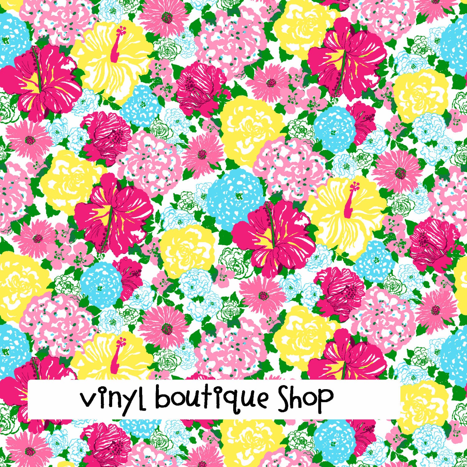 Heritage Floral Lilly Inspired Printed Patterned Craft Vinyl - Vinyl Boutique Shop
