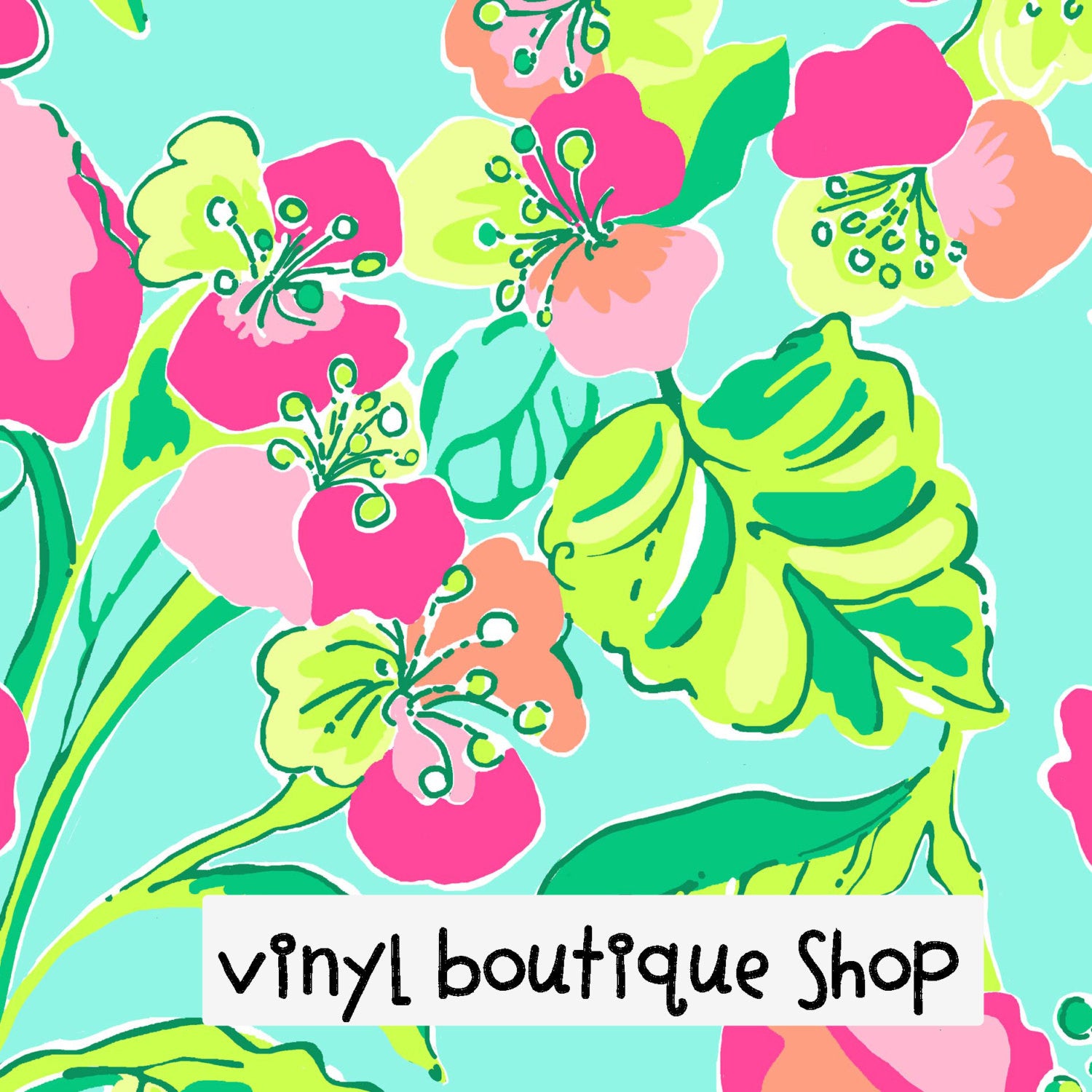Island Cocktail Lilly Inspired Printed Patterned Craft Vinyl - Vinyl Boutique Shop