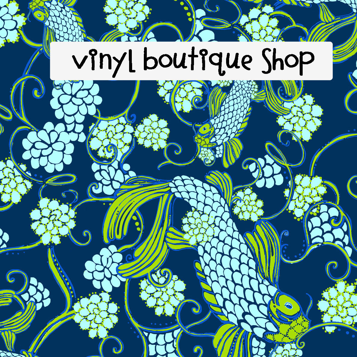 Koi Fish Lilly Inspired Printed Patterned Craft Vinyl - Vinyl Boutique Shop