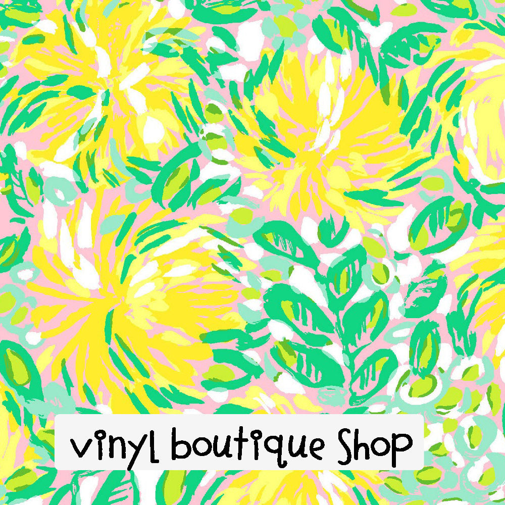 Lilet Yellow Lilly Inspired Printed Patterned Craft Vinyl - Vinyl Boutique Shop