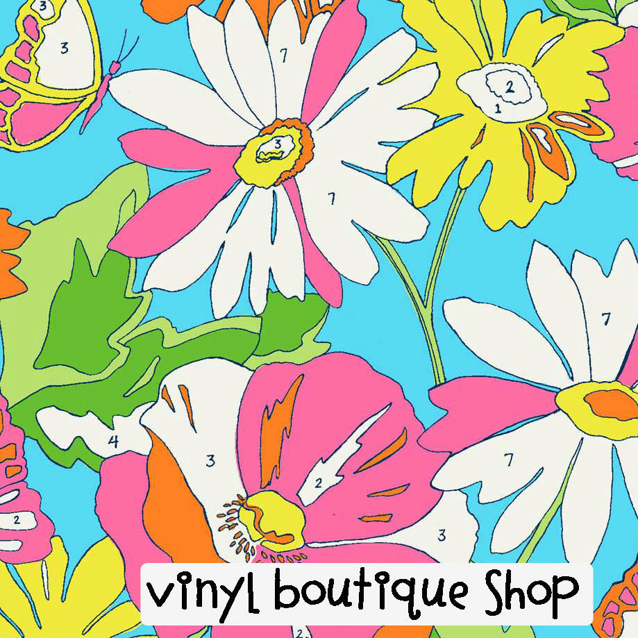 Lilly Paint By Number Lilly Inspired Printed Patterned Craft Vinyl - Vinyl Boutique Shop