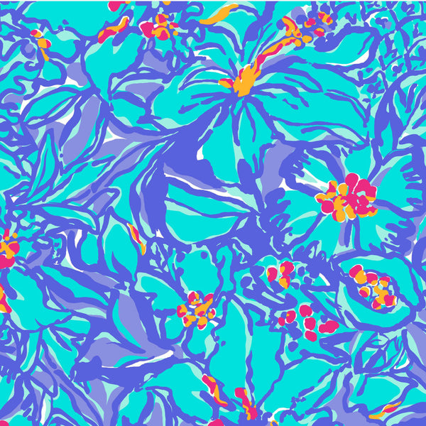 Mai Tai Purple Blue Floral Lilly Inspired Printed Patterned Craft Vinyl - Vinyl Boutique Shop