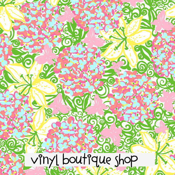 Mariposa Butterfly Floral Lilly Inspired Printed Patterned Craft Vinyl - Vinyl Boutique Shop