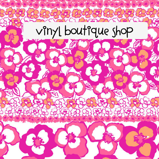 Pansy Pink Floral Orange Lilly Inspired Printed Patterned Craft Vinyl - Vinyl Boutique Shop