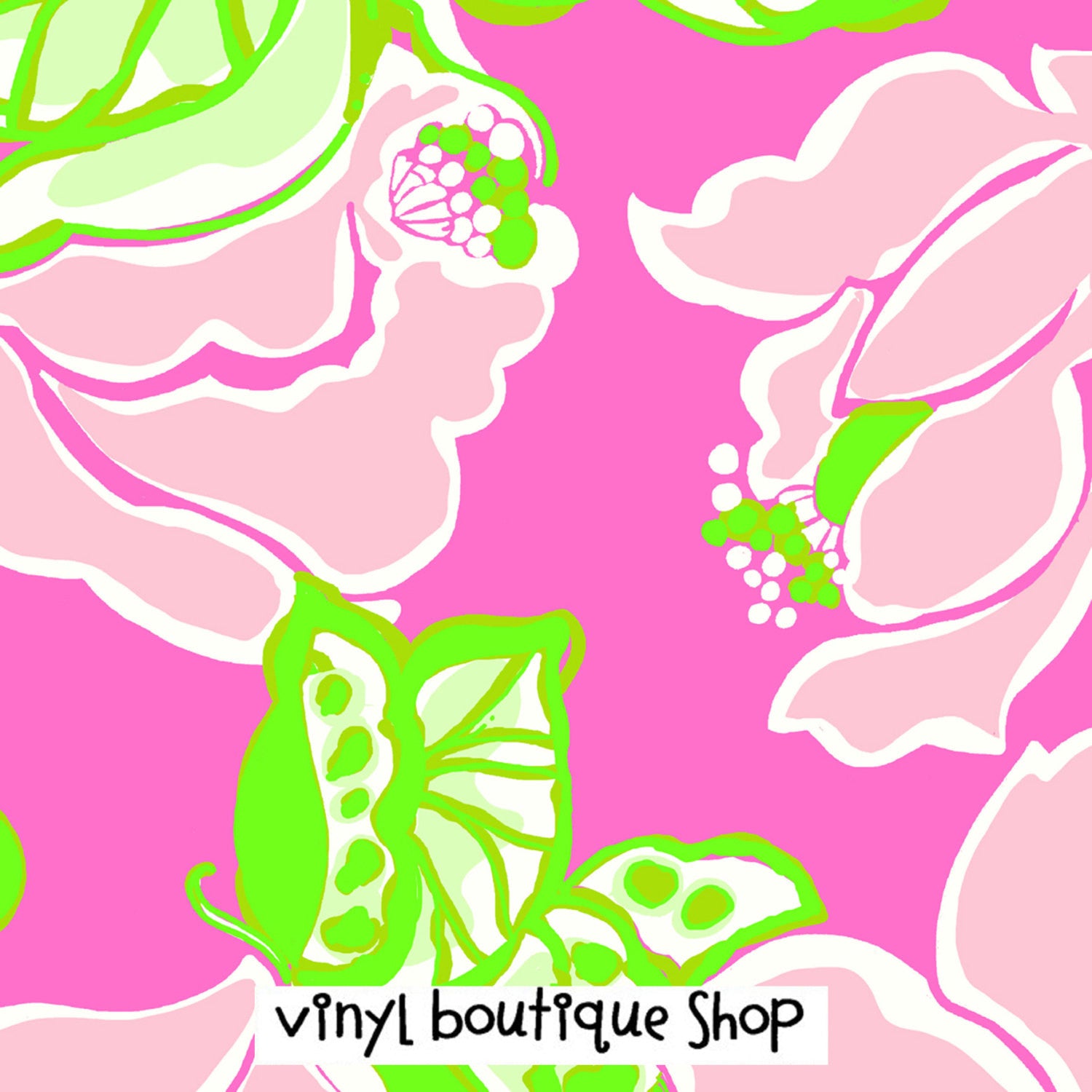 Piston Floral Lilly Inspired Printed Patterned Craft Vinyl - Vinyl Boutique Shop