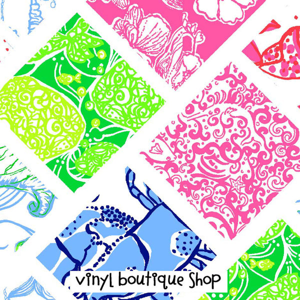 Patchwork Piece Lilly Inspired Printed Patterned Craft Vinyl - Vinyl Boutique Shop