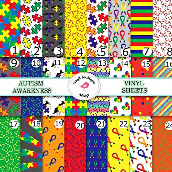 Autism Awareness Adhesive Heat Transfer Vinyl Sheet - Vinyl Boutique Shop