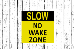 Pier 37 Custom Listing - Slow No Wake Wood with Yellow - Vinyl Boutique Shop